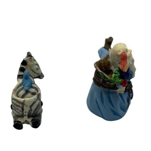 Noahs Ark Tiny Ceramic Tea Set With Animal Cups Creamer Sugar Scene Plate - Picture 12 of 16